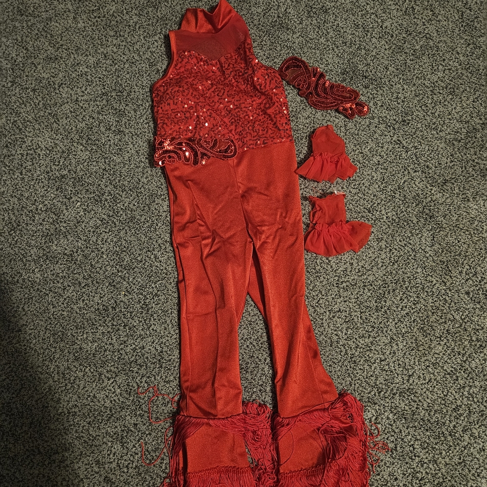 Weissman Red Sequin Kids Dance Costume